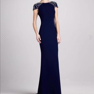 Badgley Mischka beaded cap sleeve gown NEVER WORN